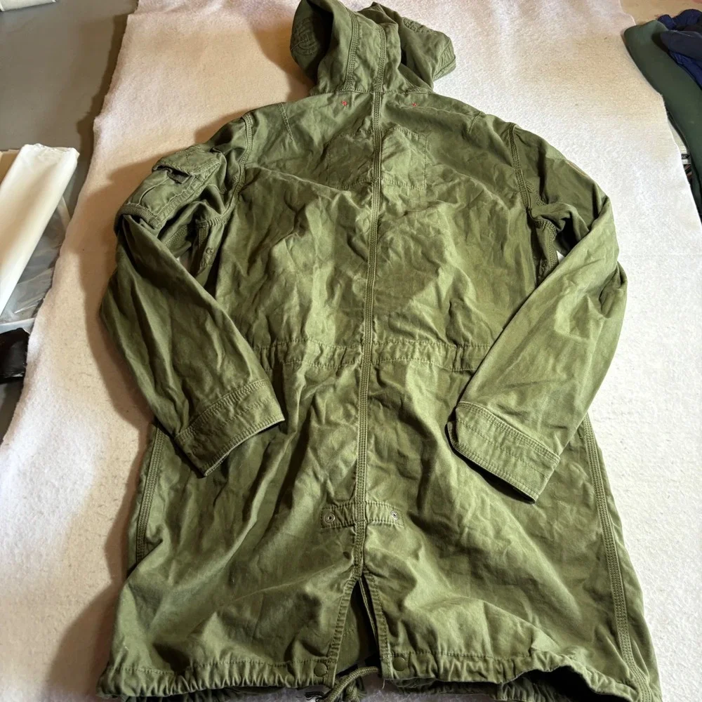 GAP Project RED‎ Mens XS Olive Green Military M-51 Fishtail Parka Hooded Jacket